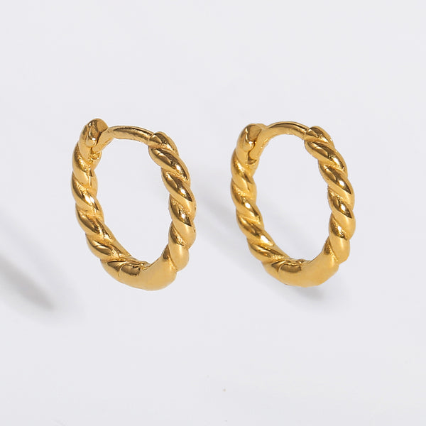 Gold Rope Chain Hoop Earrings for Women — 925 Sterling Silver, 18K Gold Plated
