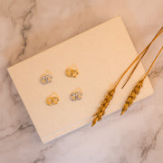 925 Sterling Silver Hoop Huggie Dimond Earring in Silver