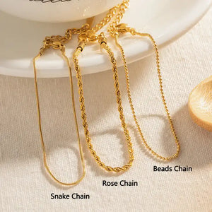 Waterproof Gold Bracelet for Women — 18K Gold Plated, Adjustable, Beach-Ready