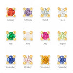 Load image into Gallery viewer, 18K Gold Plated 925 Silver Birthstone Stud Earrings - Mini Colored Zircon

