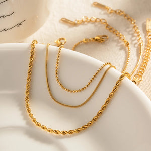 Waterproof Gold Bracelet for Women — 18K Gold Plated, Adjustable, Beach-Ready side view