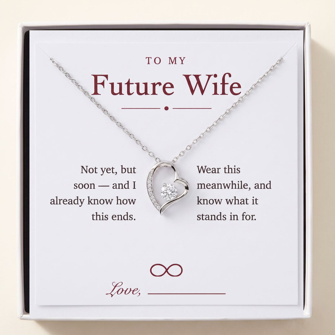 To My Future Wife gift message card included free with the necklace