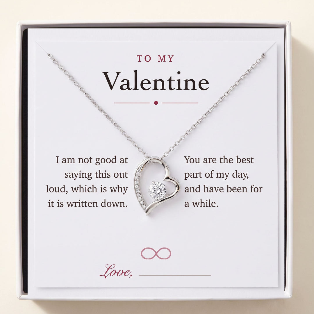 To My Valentine gift message card included free with the necklace