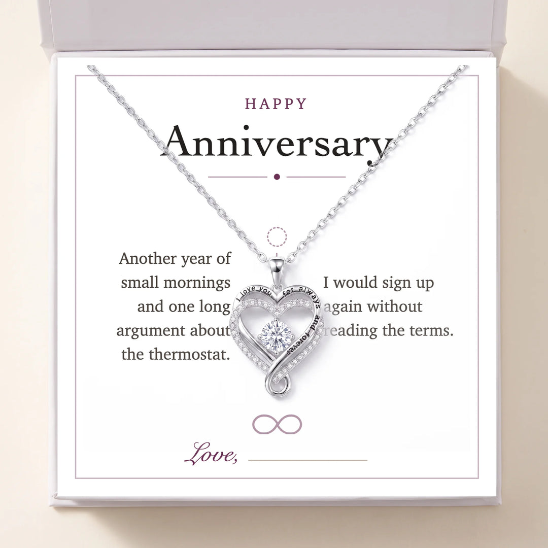 Happy Anniversary gift message card included free with the necklace
