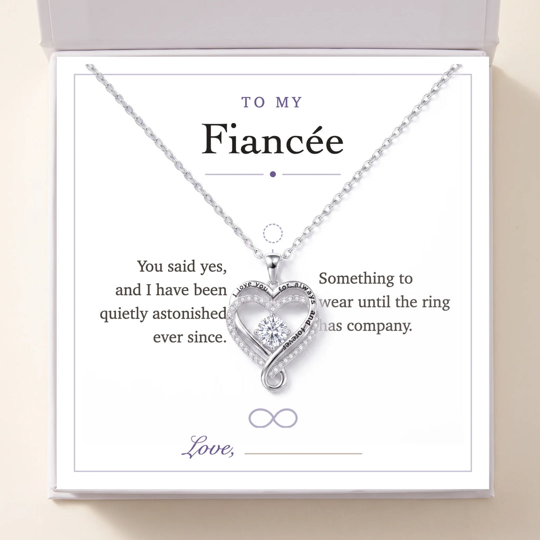 To My Fiancée gift message card included free with the necklace