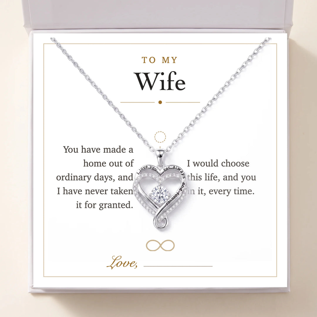 To My Wife gift message card included free with the necklace