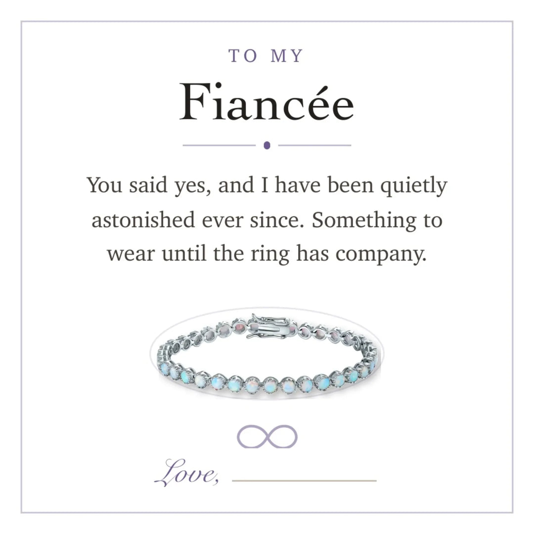 To My Fiancée gift message card included free with the bracelet