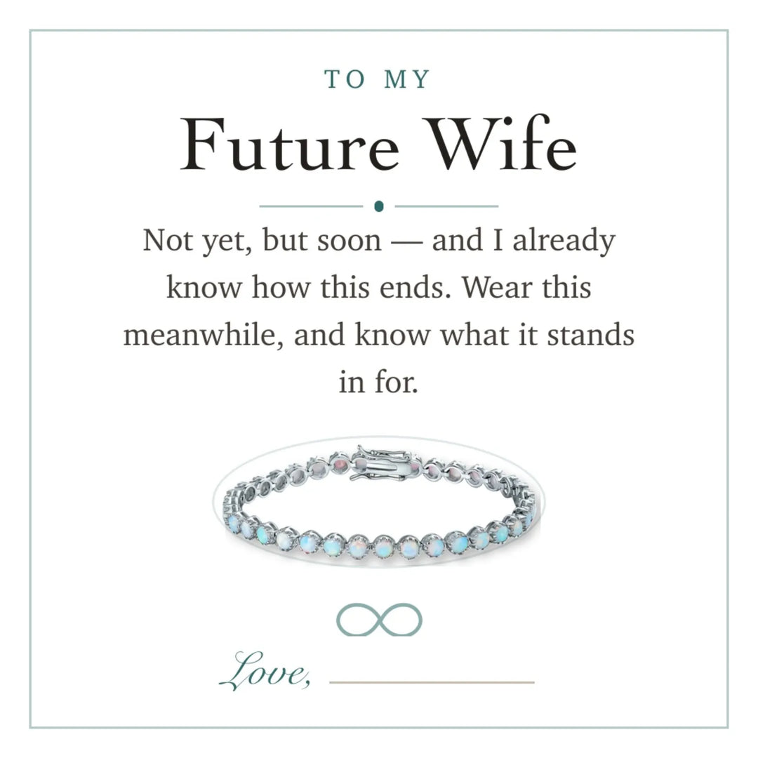 To My Future Wife gift message card included free with the bracelet