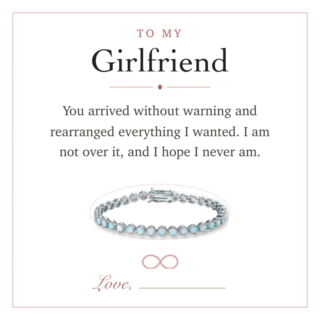 To My Girlfriend gift message card included free with the bracelet