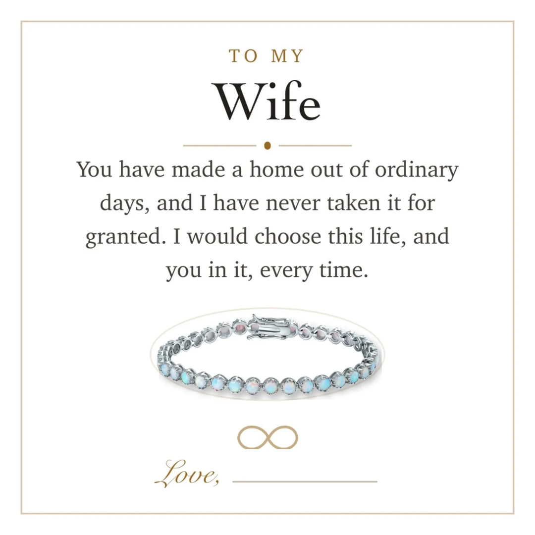To My Wife gift message card included free with the bracelet