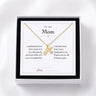 To My Mom printed gift message card, shown in the gift box with the letter M heart initial necklace - AJLuxe
