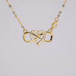 Load image into Gallery viewer, 18K Gold Plated Micro Pave Heart Infinity Pendant Necklace