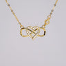 Micro Pave Heart Necklace for Women — 18K Gold Plated, Infinity Pendant, CZ Stones
