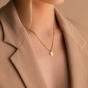18K Gold Custom Initial Tag Necklace