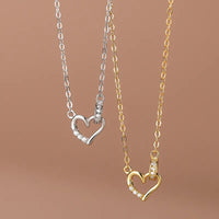 Circle Heart Necklace for Women — 18K Gold Plated, Dainty Layering Necklace