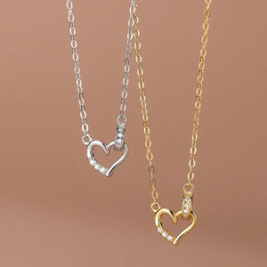 Circle Heart Necklace for Women — 18K Gold Plated, Dainty Layering Necklace