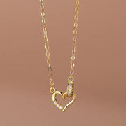 Dainty Circle Heart Necklace
