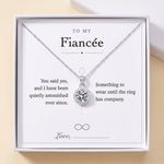 Load image into Gallery viewer, To My Fiancée gift message card included free with the Round Halo Pendant Necklace, gift boxed
