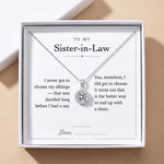 Load image into Gallery viewer, To My Sister-in-Law gift message card included free with the Round Halo Pendant Necklace, gift boxed

