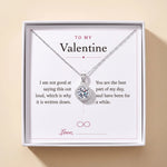 Load image into Gallery viewer, To My Valentine gift message card included free with the Round Halo Pendant Necklace, gift boxed
