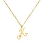 Load image into Gallery viewer, 18K Gold Heart Initial Necklace
