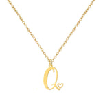 Load image into Gallery viewer, 18K Gold Heart Initial Necklace
