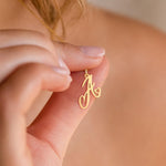 Load image into Gallery viewer, 18K Gold Heart Initial Necklace
