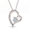 Soulmate Necklace — Forever Love open-heart pendant, white-gold-tone finish, white background