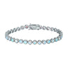 Rainbow Moonstone Tennis Bracelet — stainless steel, bezel-set, white background