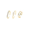 Stacking Rings Set in gold — round CZ, marquise CZ and open band stacking rings, 18K gold plated