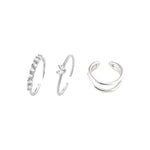 Load image into Gallery viewer, Stacking Rings Set in silver — round CZ, marquise CZ and open band stacking rings in 925 sterling silver
