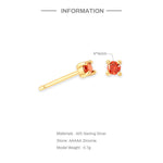 Load image into Gallery viewer, 18K Gold Plated 925 Silver Birthstone Stud Earrings - Mini Colored Zircon
