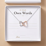 Lade Bild in die Galerieansicht, Interlocking Hearts Necklace gift box, blank message card, write your own

