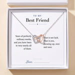 Lade Bild in die Galerieansicht, Interlocking Hearts Necklace gift box with To My Best Friend message card
