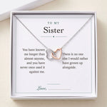 Lade Bild in die Galerieansicht, Interlocking Hearts Necklace gift box with To My Sister message card
