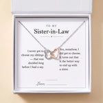 Lade Bild in die Galerieansicht, Interlocking Hearts Necklace gift box with To My Sister-in-Law message card
