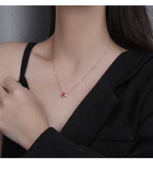 Birthstone Clover Necklace for Women — 925 Sterling Silver, Four-Leaf Clover Pendant