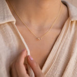 Load image into Gallery viewer, Dainty Baguette Birthstone CZ Charm Necklace
