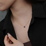 Load image into Gallery viewer, Amethyst Water Drop Pendant Necklace