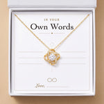 Lade Bild in die Galerieansicht, No message card (blank, write your own) gift message card included free with the Love Knot Necklace, gift boxed
