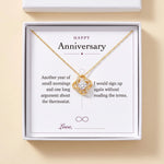 Lade Bild in die Galerieansicht, Happy Anniversary gift message card included free with the Love Knot Necklace, gift boxed
