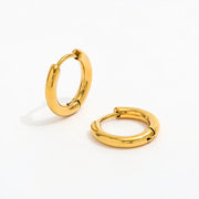 Trendy 18K Gold Plated Huggie Hoop Earrings - 2.5MM Thickness