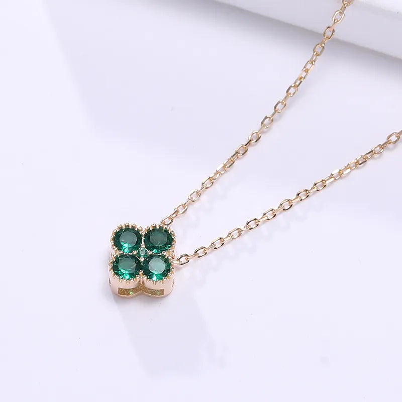 Dainty Birthstone Clover Necklace - S925 Silver