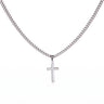 Men's cross necklace on an adjustable Cuban link chain in 316L stainless steel