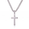 Men's cross necklace on an adjustable Cuban link chain in 316L stainless steel