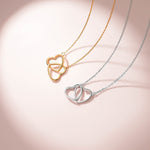 Load image into Gallery viewer, Double Love Heart: Dainty Gold Plated