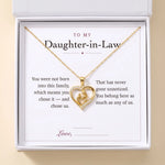 Load image into Gallery viewer, Mom Heart Necklace gift box with To My Daughter-in-Law message card
