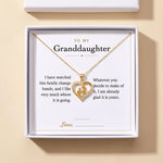 Load image into Gallery viewer, Mom Heart Necklace gift box with To My Granddaughter message card
