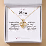 Load image into Gallery viewer, Mom Heart Necklace gift box with To My Mom message card
