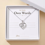 Lade Bild in die Galerieansicht, Mom Heart Necklace gift box, blank message card, write your own
